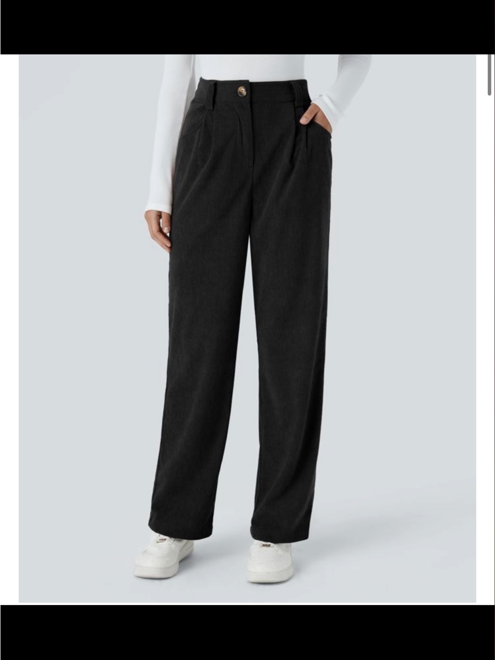 Halara High Waisted Corduroy Pants - Black